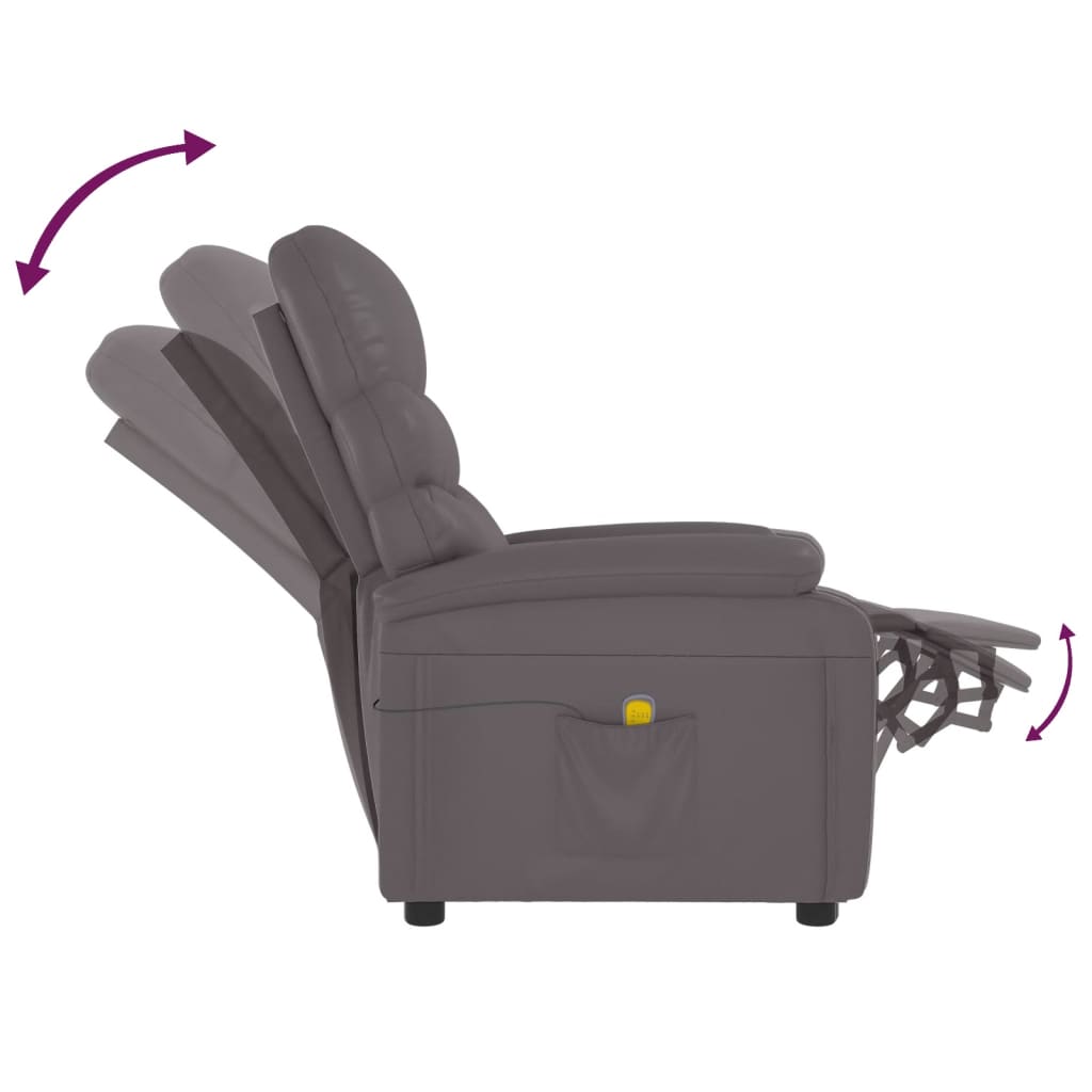 Fauteuil de massage Gris Similicuir - XIOS