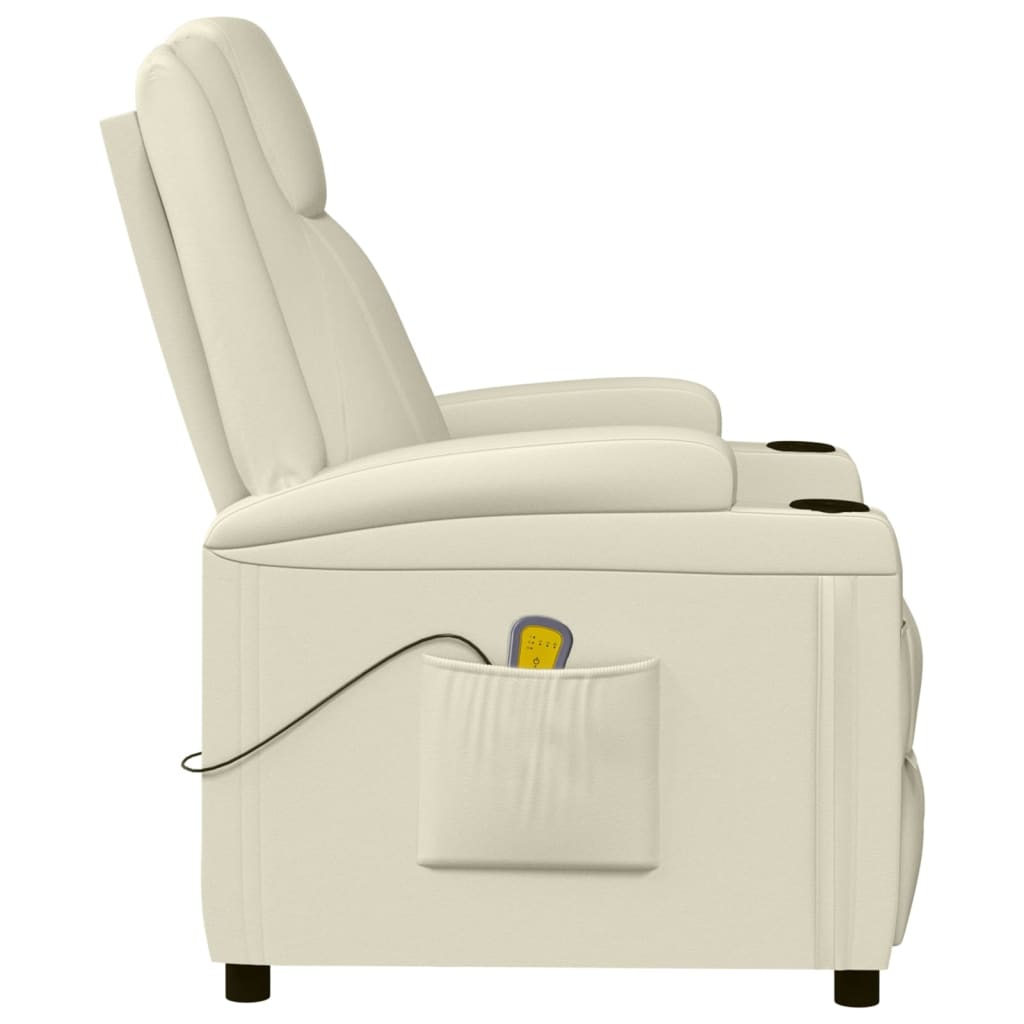Fauteuil de massage blanc crème similicuir - XIOS