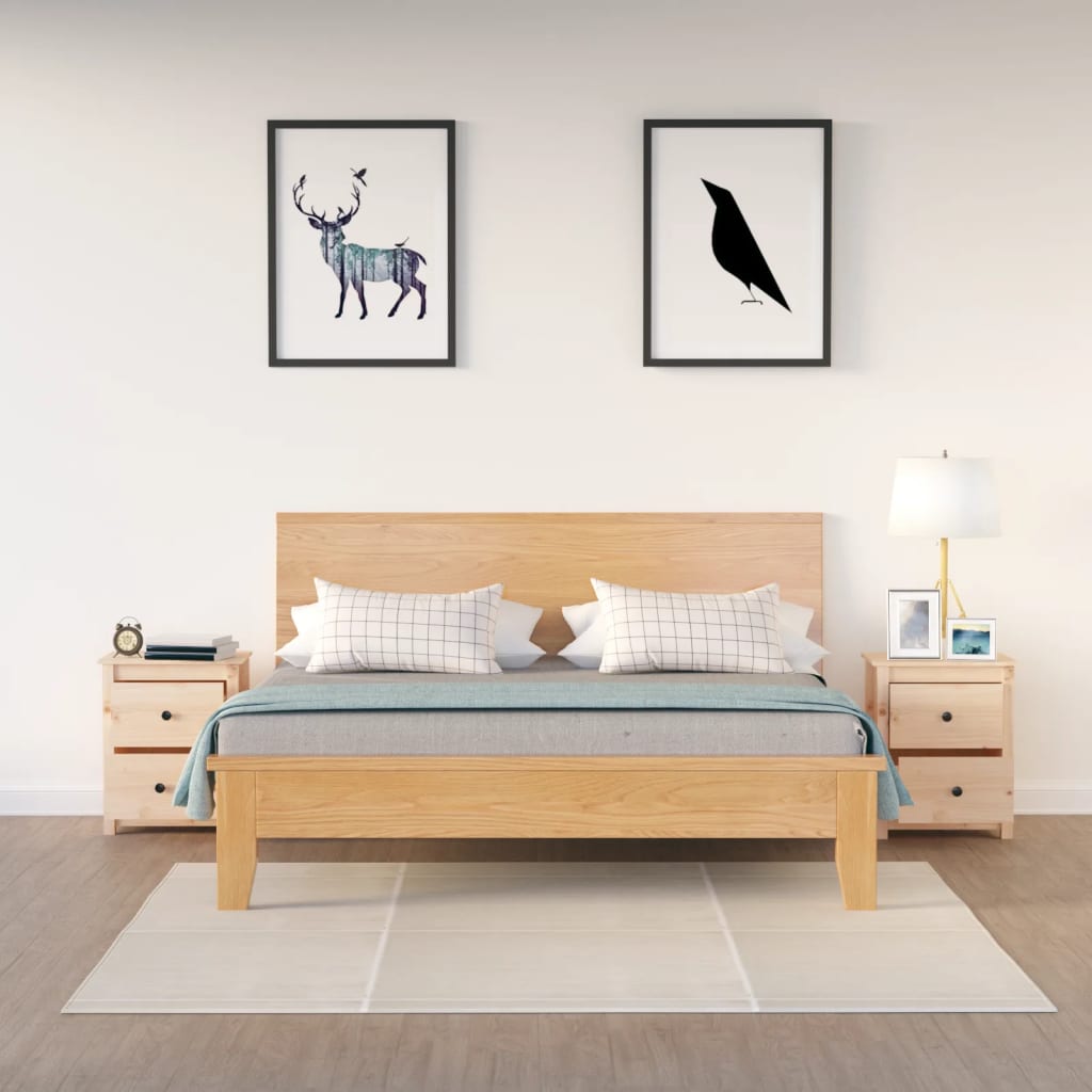 Tables de chevet 2 pcs 50x35x61,5 cm Bois de pin massif - XIOS
