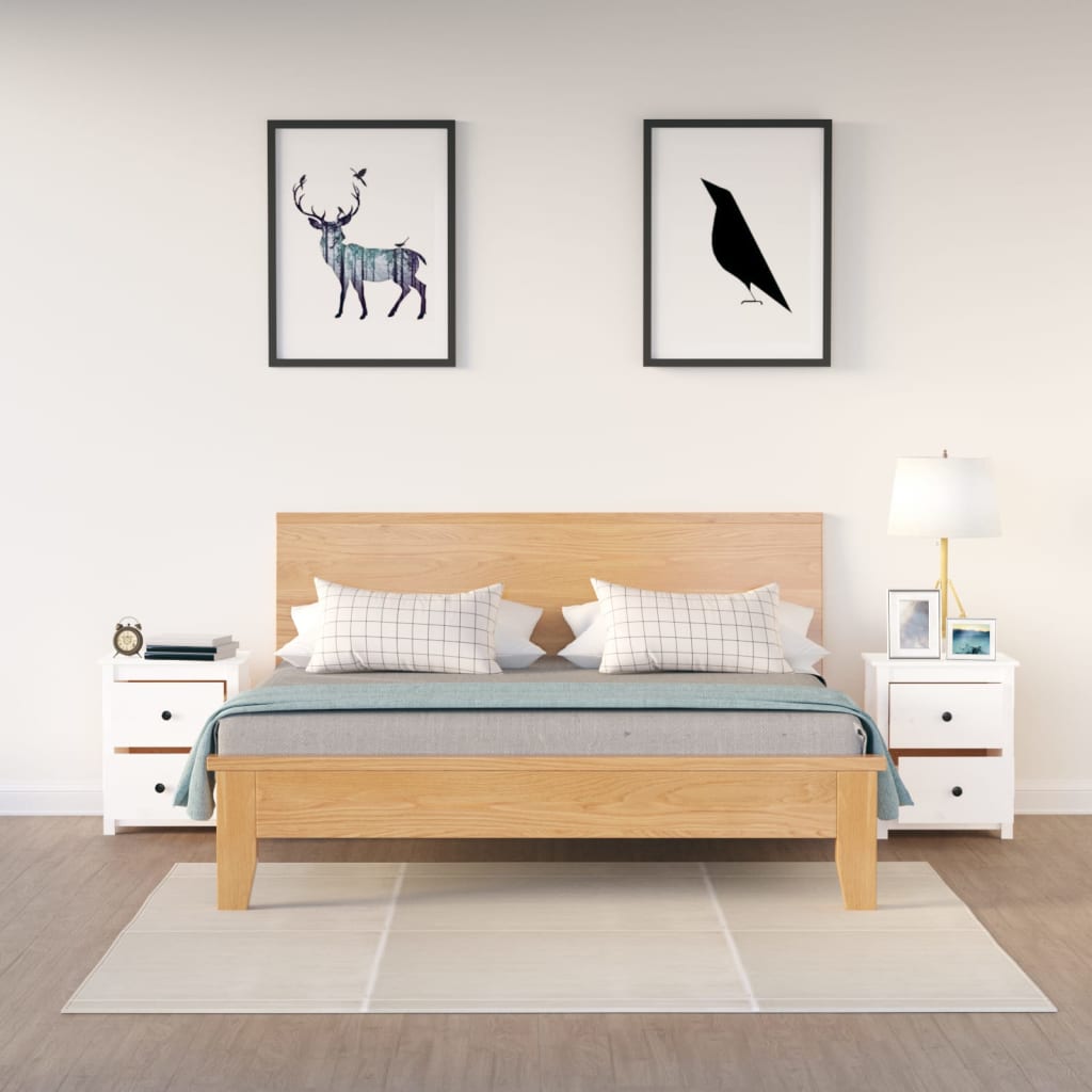 Tables de chevet 2 pcs Blanc 50x35x61,5 cm Bois de pin massif - XIOS