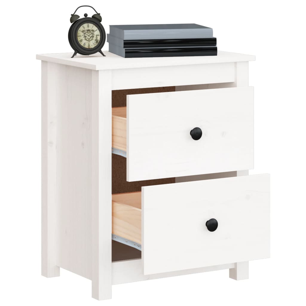 Tables de chevet 2 pcs Blanc 50x35x61,5 cm Bois de pin massif - XIOS