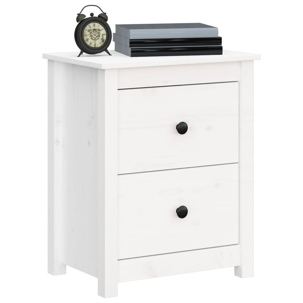 Tables de chevet 2 pcs Blanc 50x35x61,5 cm Bois de pin massif - XIOS