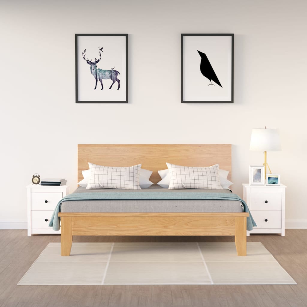 Tables de chevet 2 pcs Blanc 50x35x61,5 cm Bois de pin massif - XIOS