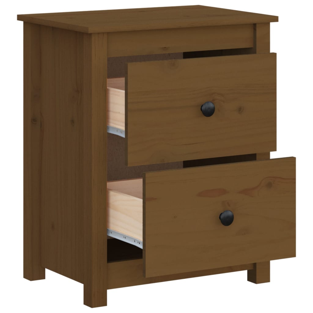 Tables de chevet 2pcs Marron miel 50x35x61,5 cm Bois pin massif - XIOS
