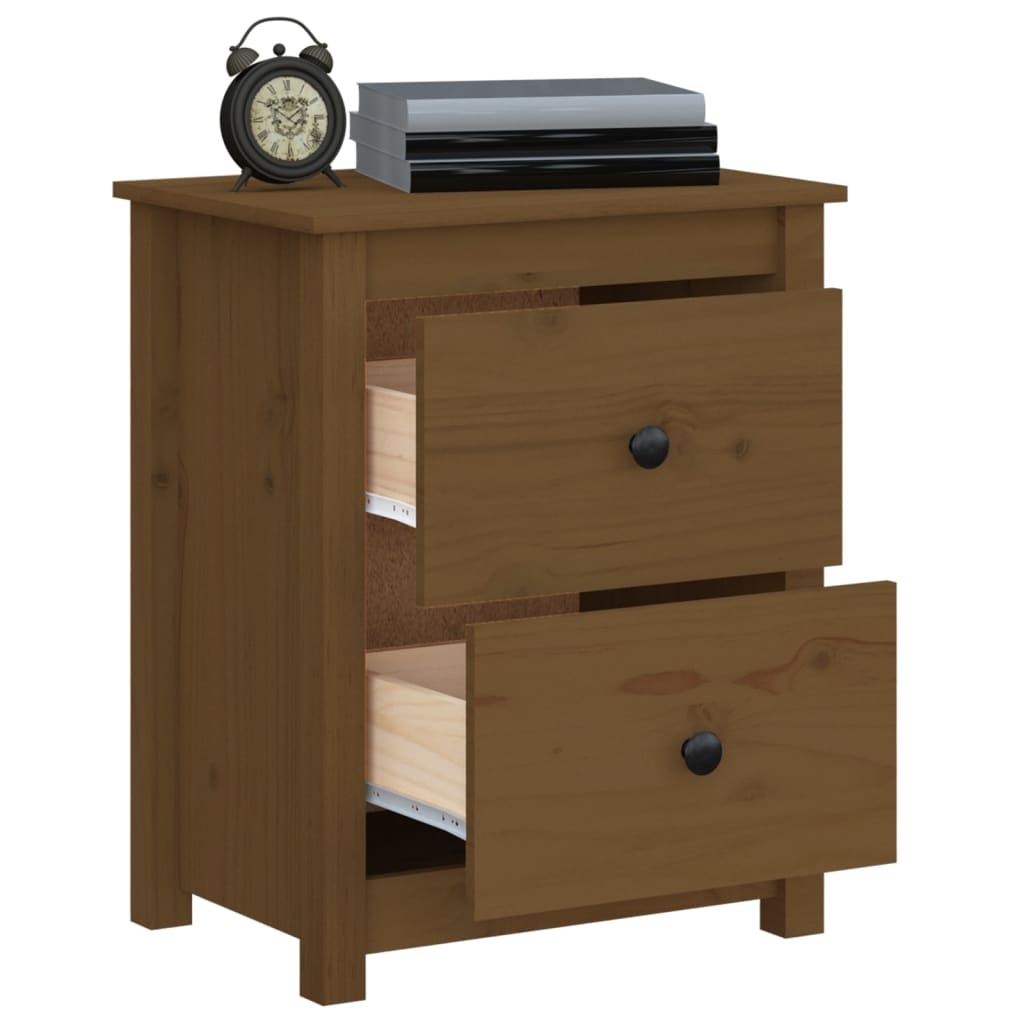 Tables de chevet 2pcs Marron miel 50x35x61,5 cm Bois pin massif - XIOS