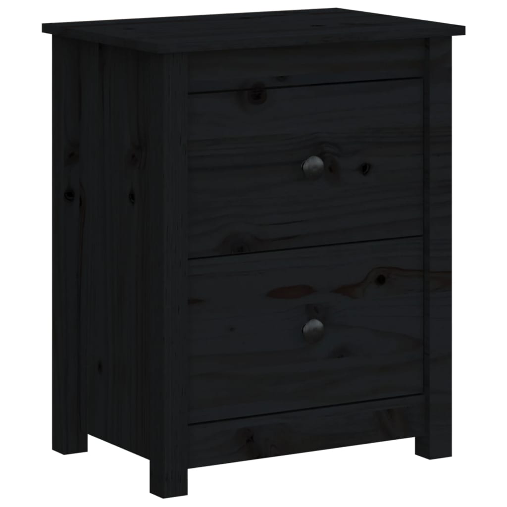 Tables de chevet 2 pcs Noir 50x35x61,5 cm Bois de pin massif - XIOS