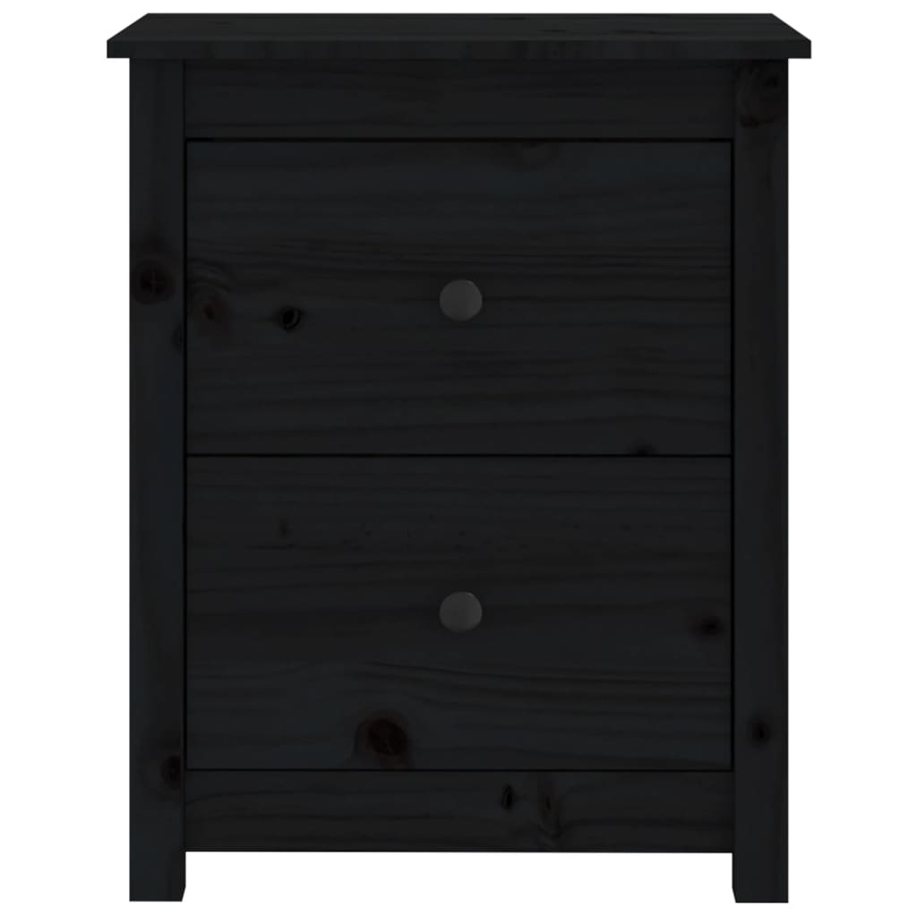 Tables de chevet 2 pcs Noir 50x35x61,5 cm Bois de pin massif - XIOS