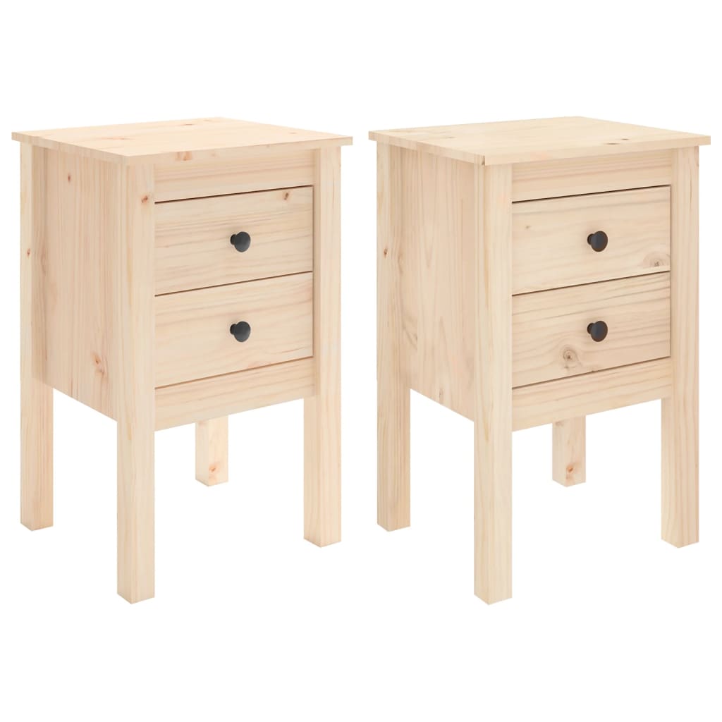 Tables de chevet 2 pcs 40x35x61,5 cm Bois de pin massif - XIOS