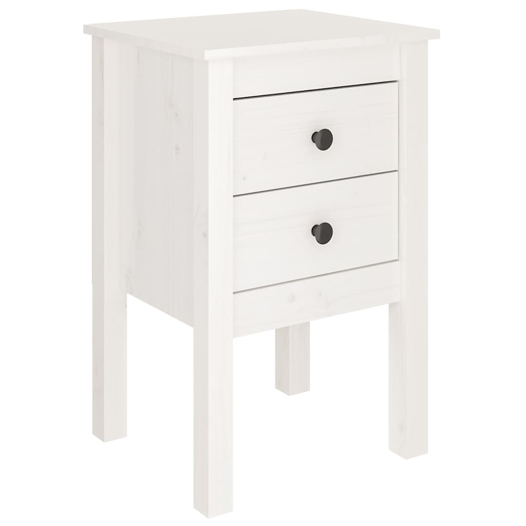 Table de chevet Blanc 40x35x61,5 cm Bois de pin massif - XIOS