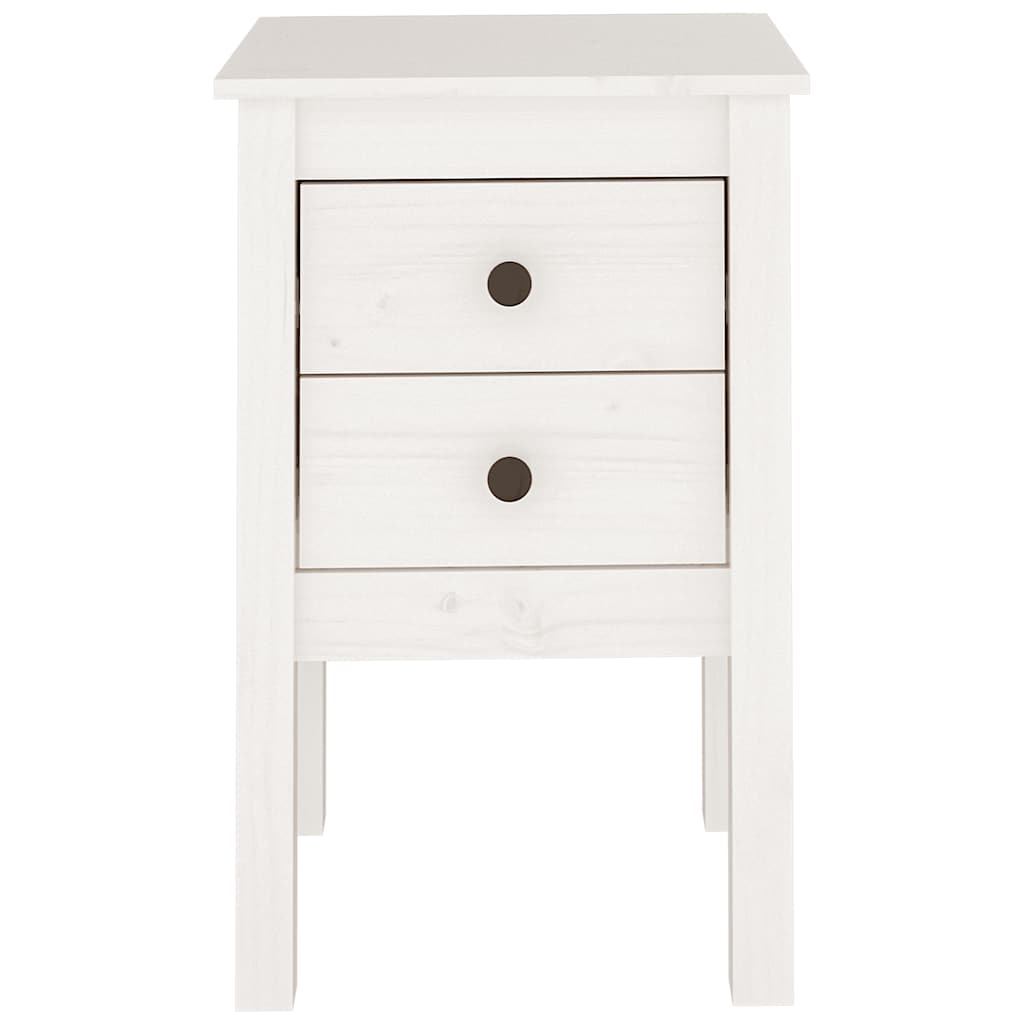 Table de chevet Blanc 40x35x61,5 cm Bois de pin massif - XIOS