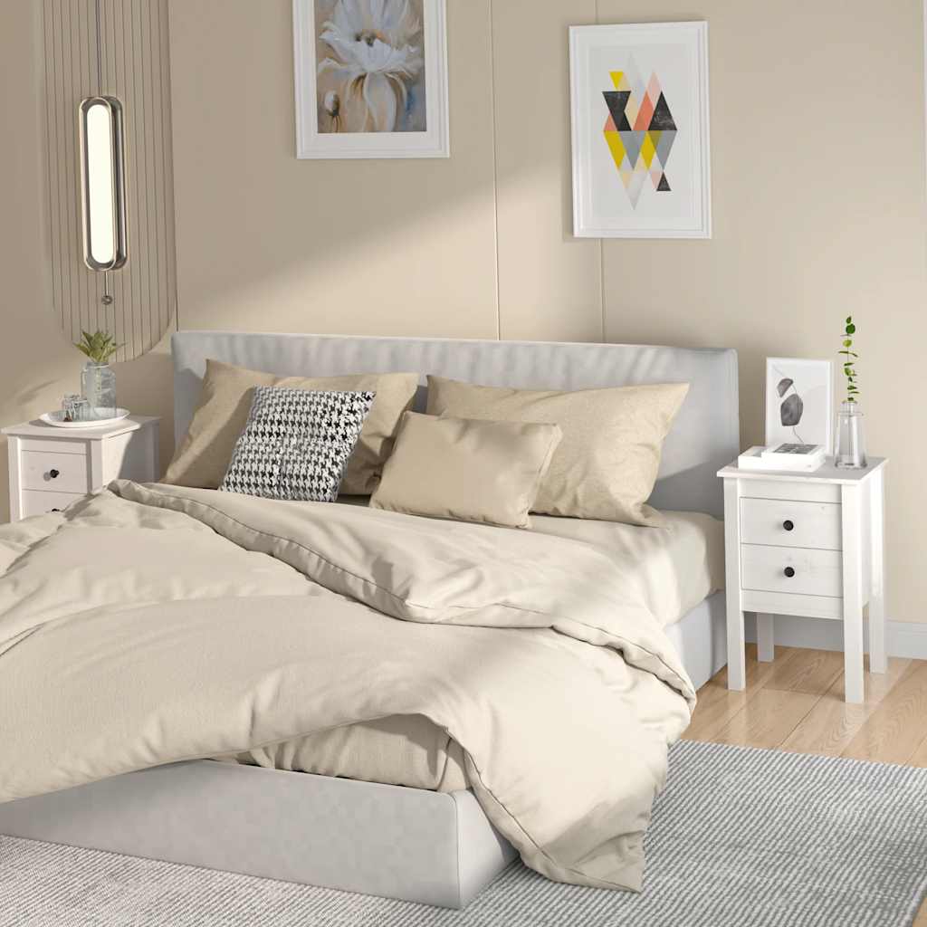 Tables de chevet 2 pcs Blanc 40x35x61,5 cm Bois de pin massif - XIOS