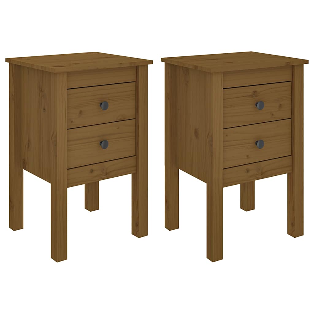 Tables de chevet 2 pcs Marron miel 40x35x61,5 cm Pin solide - XIOS