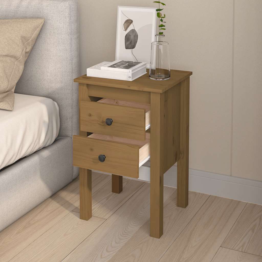 Tables de chevet 2 pcs Marron miel 40x35x61,5 cm Pin solide - XIOS