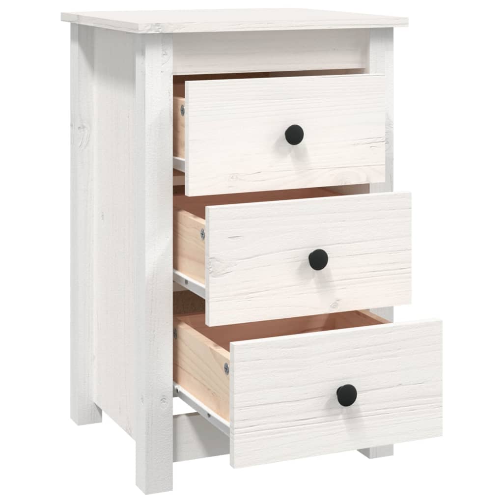 Tables de chevet 2 pcs Blanc 40x35x61,5 cm Bois de pin massif - XIOS