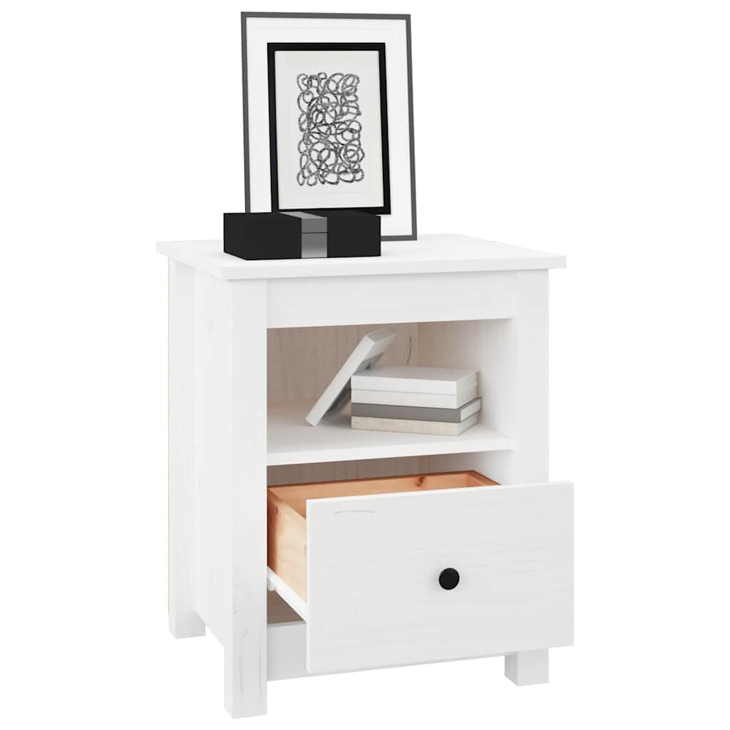 Tables de chevet 2 pcs Blanc 40x35x49 cm Bois de pin massif - XIOS