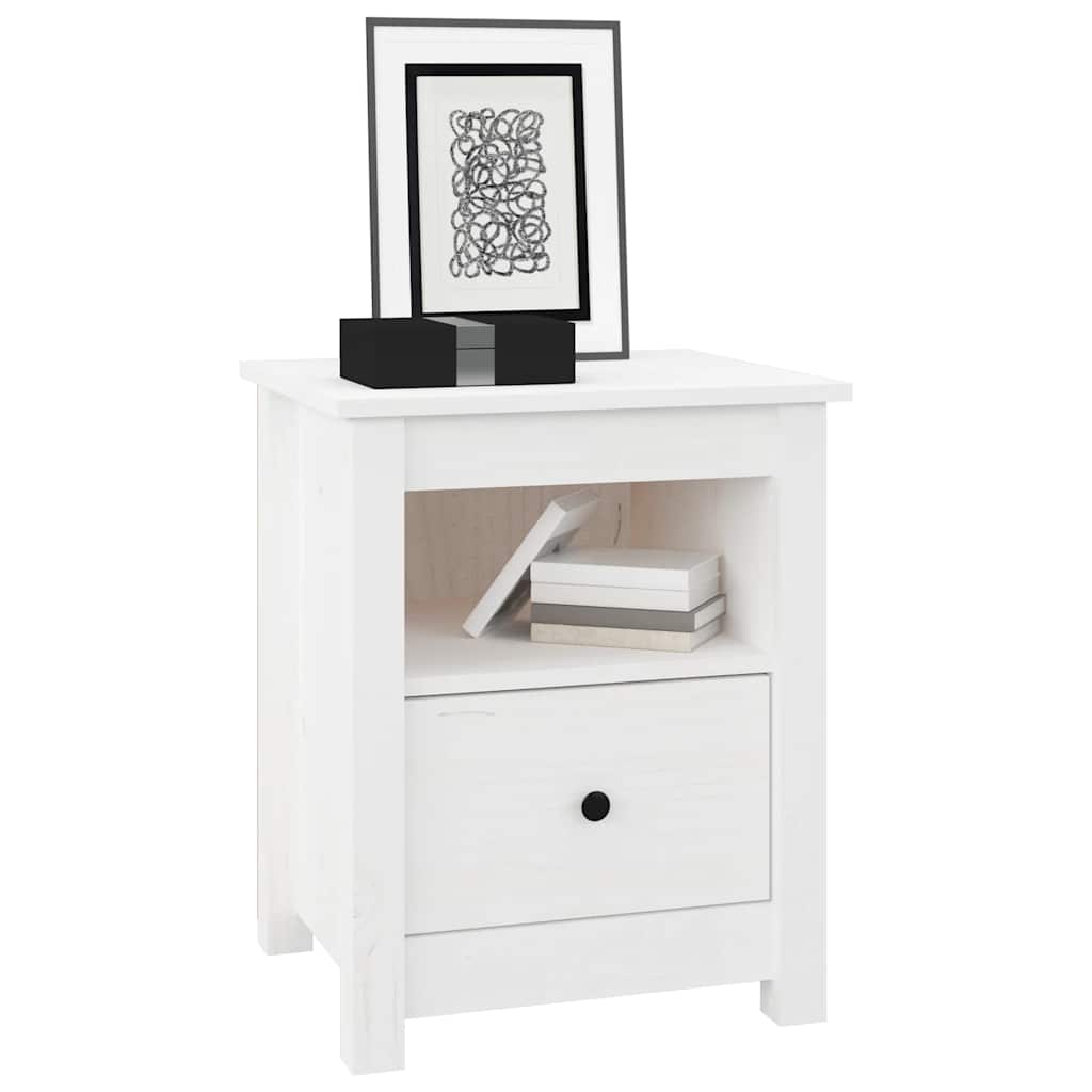 Tables de chevet 2 pcs Blanc 40x35x49 cm Bois de pin massif - XIOS