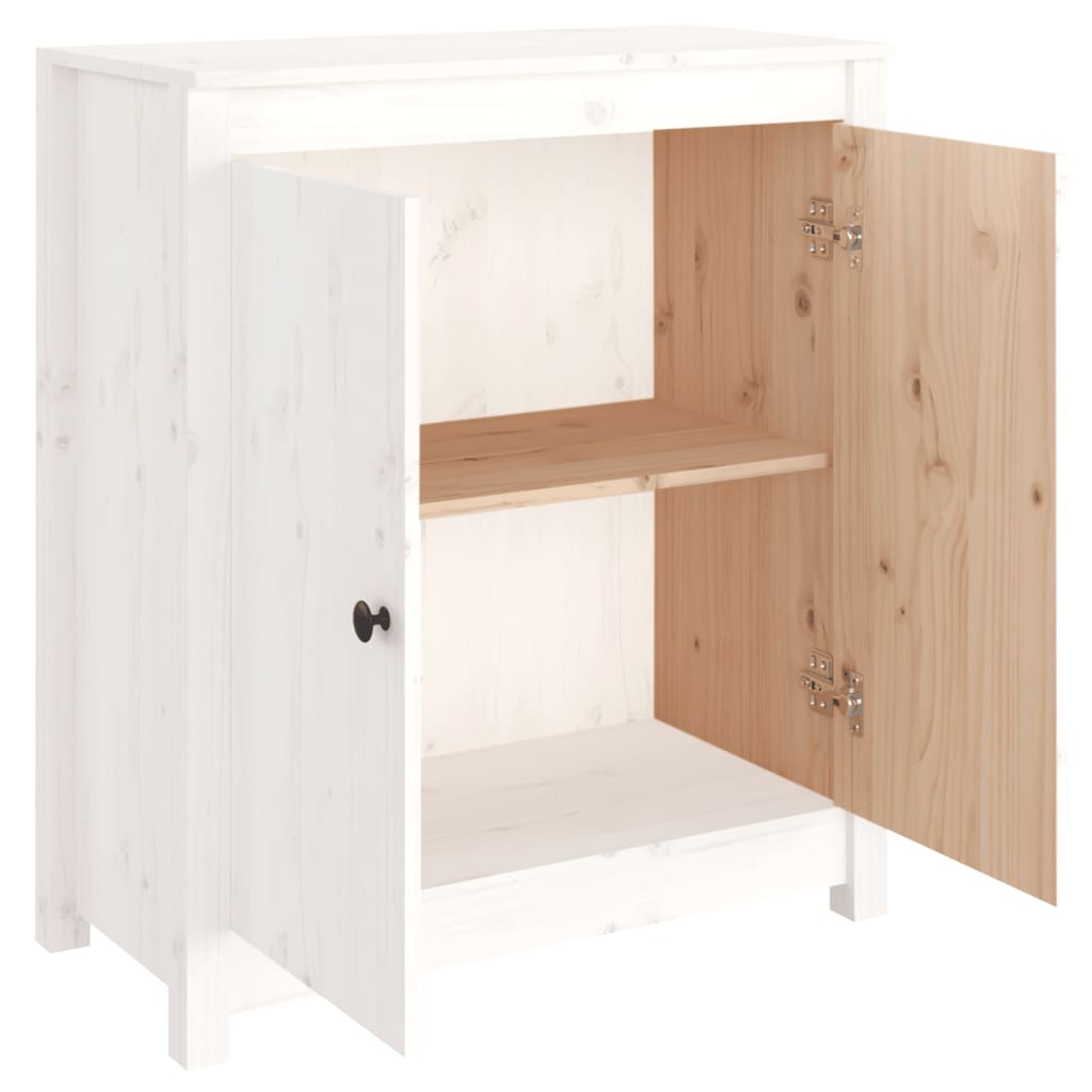 Buffet blanc 70x35x80 cm bois massif de pin - XIOS