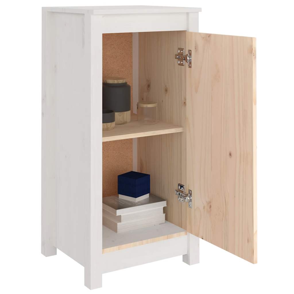 Buffet blanc 39x35x80 cm bois massif de pin - XIOS