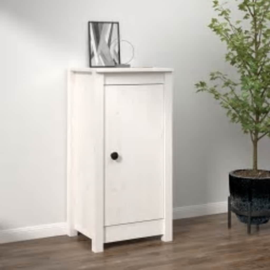 Buffet blanc 39x35x80 cm bois massif de pin - XIOS