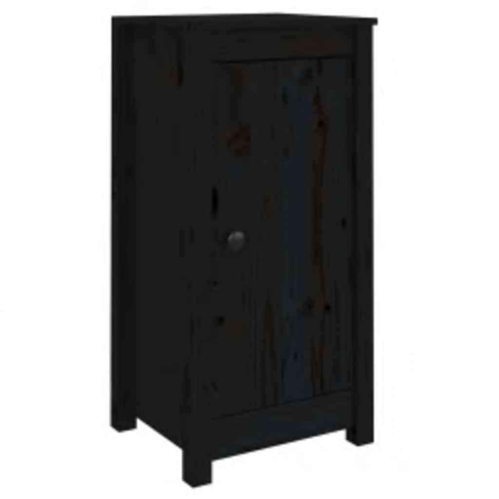 Buffets 2 pcs noir 39x35x80 cm bois massif de pin - XIOS