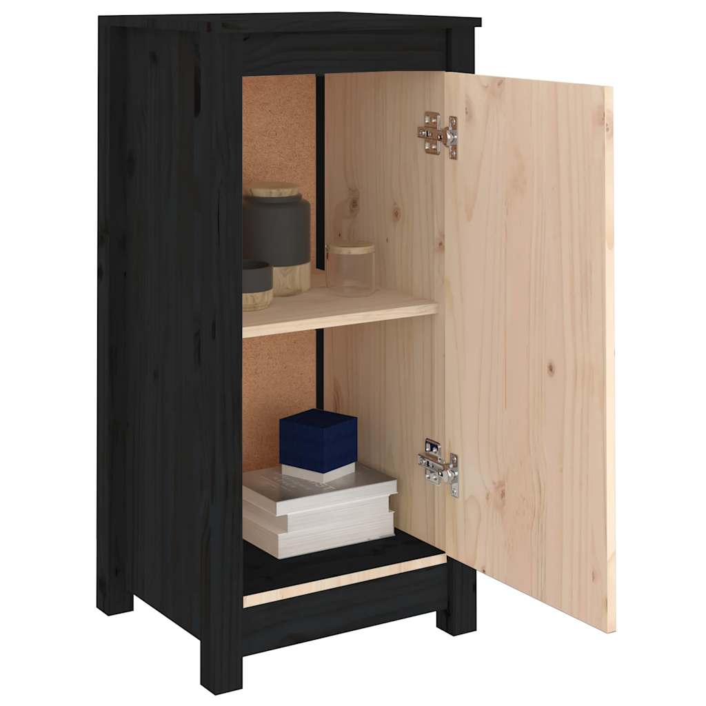 Buffets 2 pcs noir 39x35x80 cm bois massif de pin - XIOS