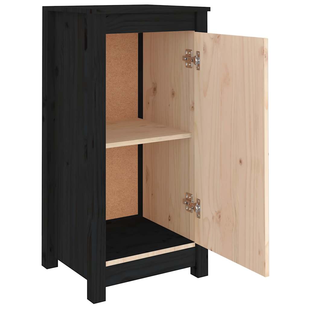 Buffets 2 pcs noir 39x35x80 cm bois massif de pin - XIOS