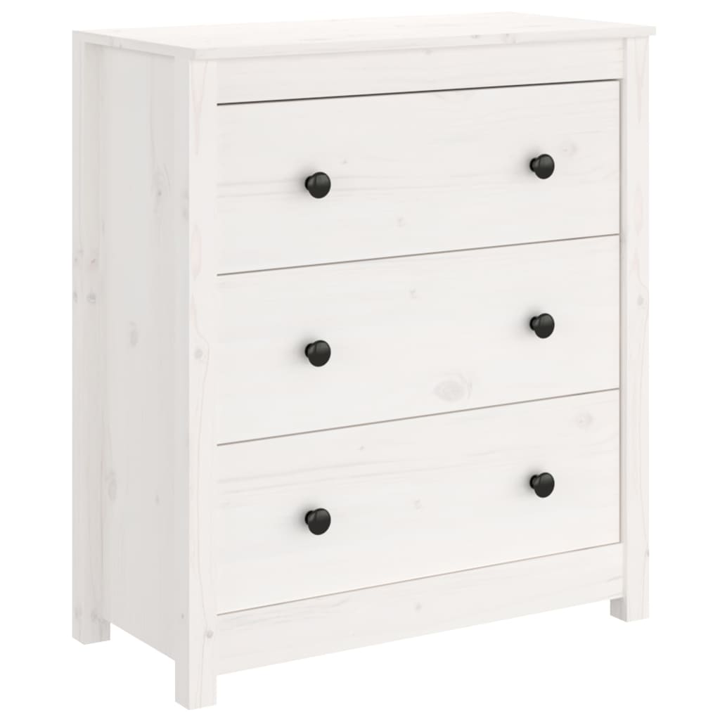 Buffet blanc 70x35x80 cm bois massif de pin - XIOS