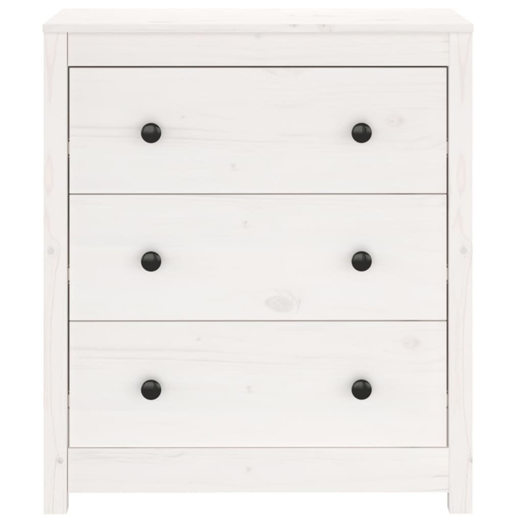 Buffet blanc 70x35x80 cm bois massif de pin - XIOS
