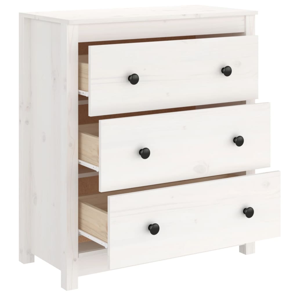 Buffet blanc 70x35x80 cm bois massif de pin - XIOS