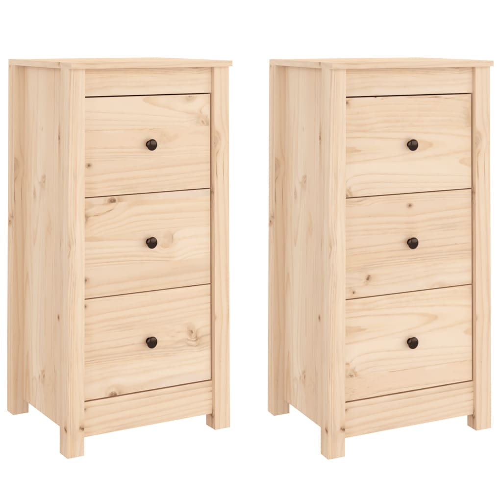 Buffets 2 pcs 40x35x80 cm bois massif de pin - XIOS