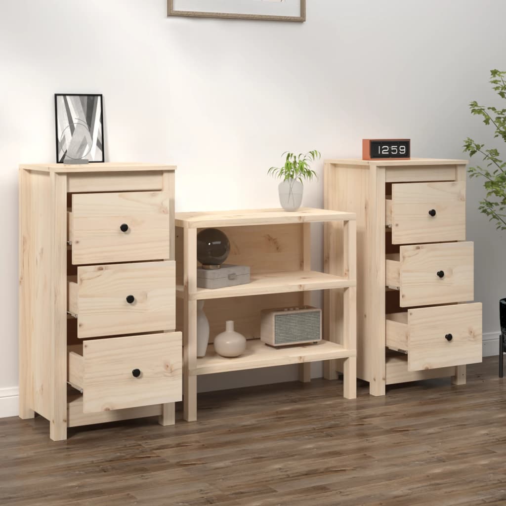 Buffets 2 pcs 40x35x80 cm bois massif de pin - XIOS