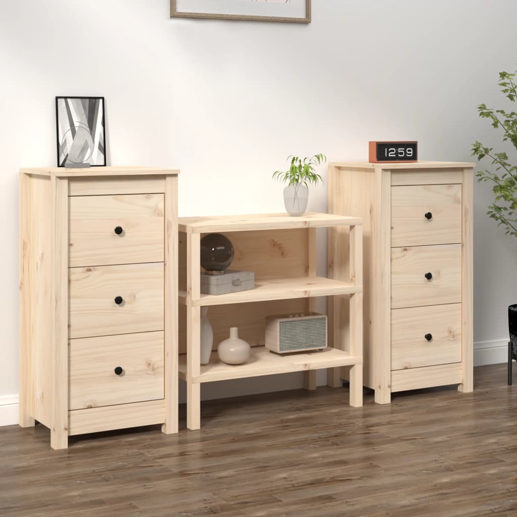 Buffets 2 pcs 40x35x80 cm bois massif de pin - XIOS