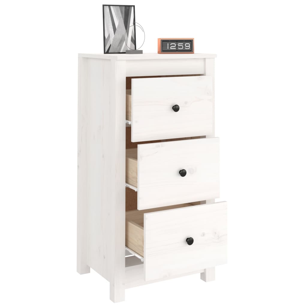 Buffet blanc 40x35x80 cm bois massif de pin - XIOS