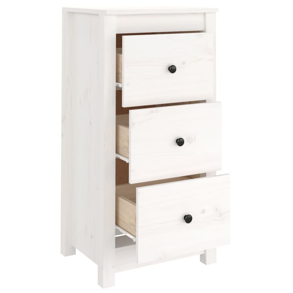 Buffet blanc 40x35x80 cm bois massif de pin - XIOS