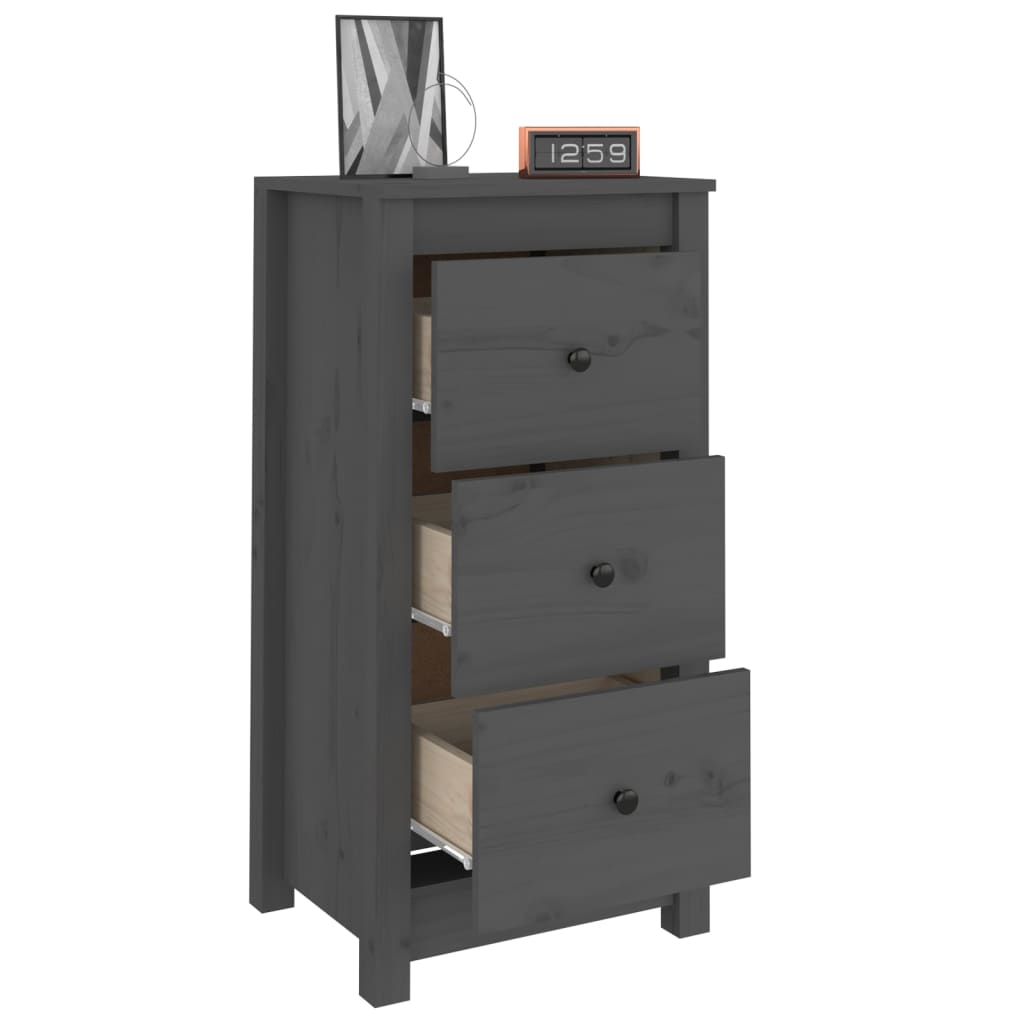 Buffets 2 pcs Gris 40x35x80 cm Bois massif de pin - XIOS