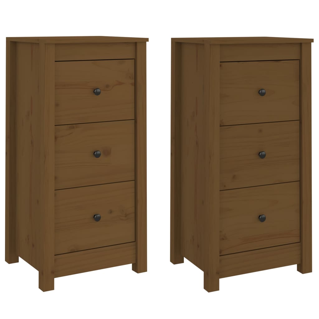 Buffets 2 pcs marron miel 40x35x80 cm bois massif de pin - XIOS