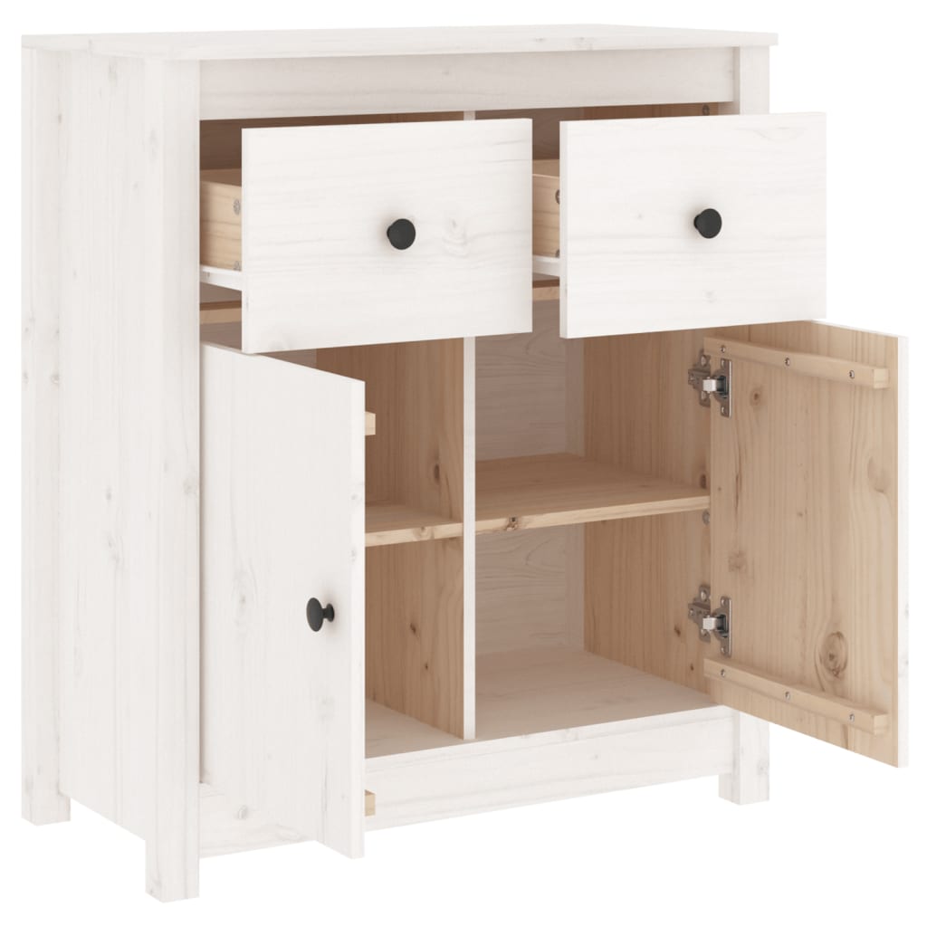Buffet blanc 70x35x80 cm bois massif de pin - XIOS