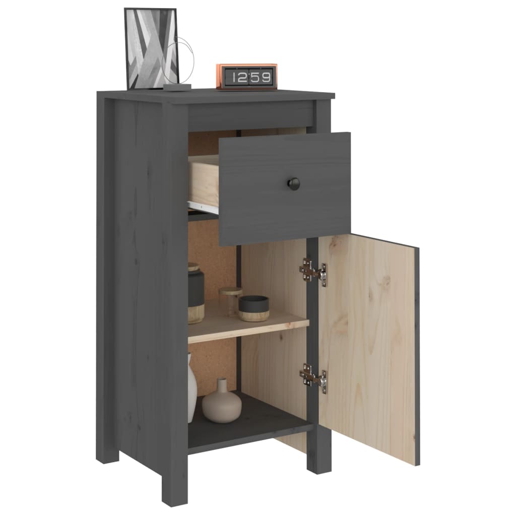 Buffets 2 pcs gris 40x35x80 cm bois massif de pin - XIOS