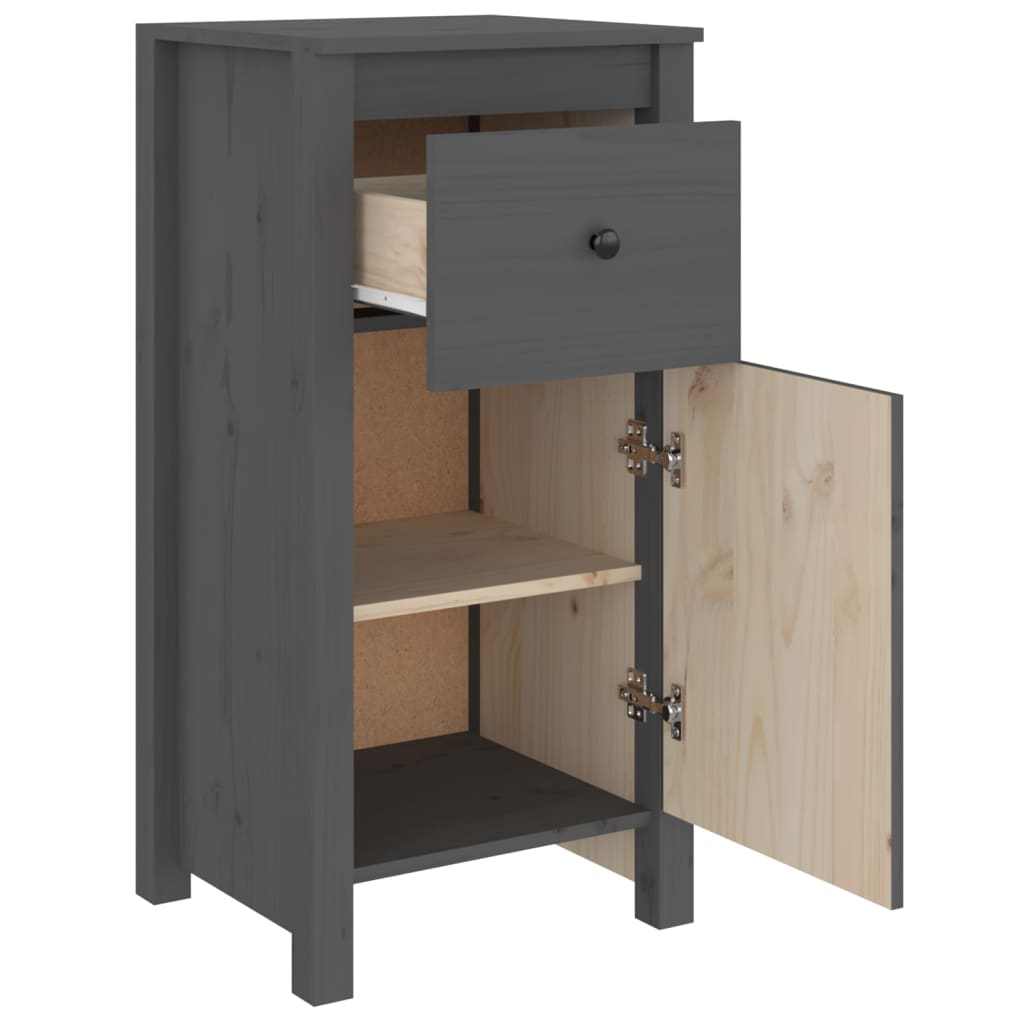 Buffets 2 pcs gris 40x35x80 cm bois massif de pin - XIOS