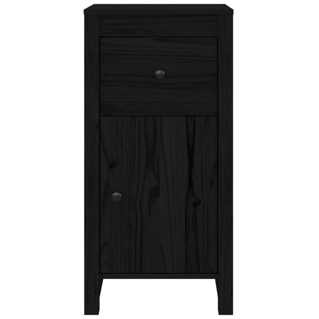 Buffet Noir 40x35x80 cm Bois massif de pin - XIOS