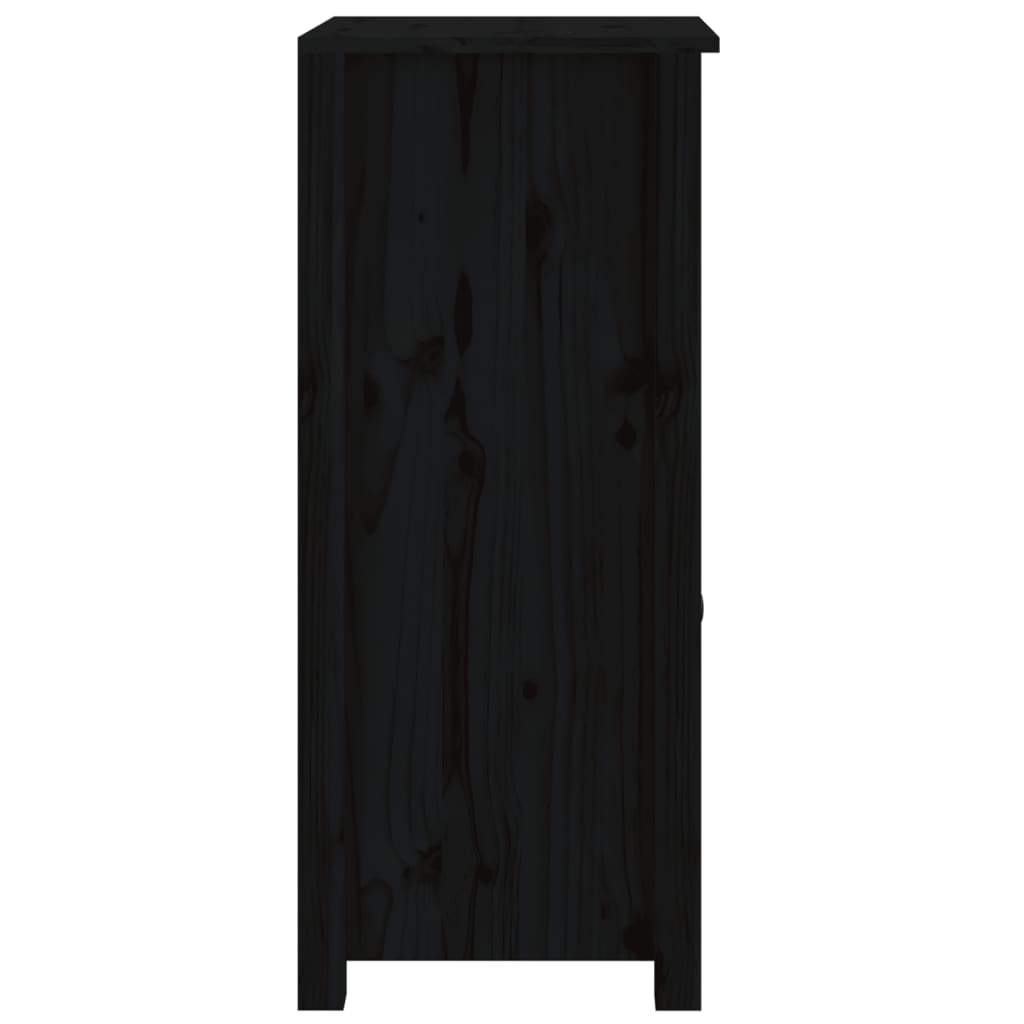 Buffet Noir 40x35x80 cm Bois massif de pin - XIOS