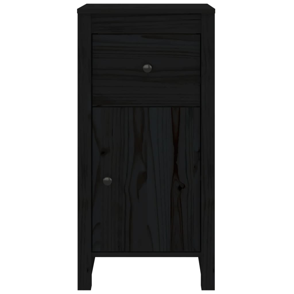 Buffets 2 pcs Noir 40x35x80 cm Bois massif de pin - XIOS