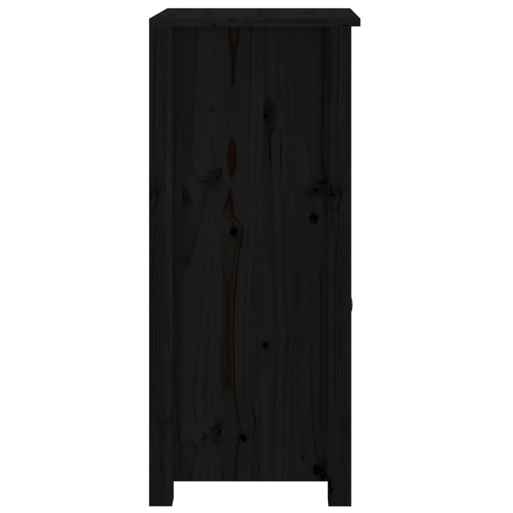 Buffets 2 pcs Noir 40x35x80 cm Bois massif de pin - XIOS