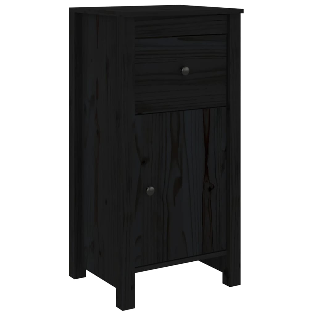 Buffets 2 pcs Noir 40x35x80 cm Bois massif de pin - XIOS