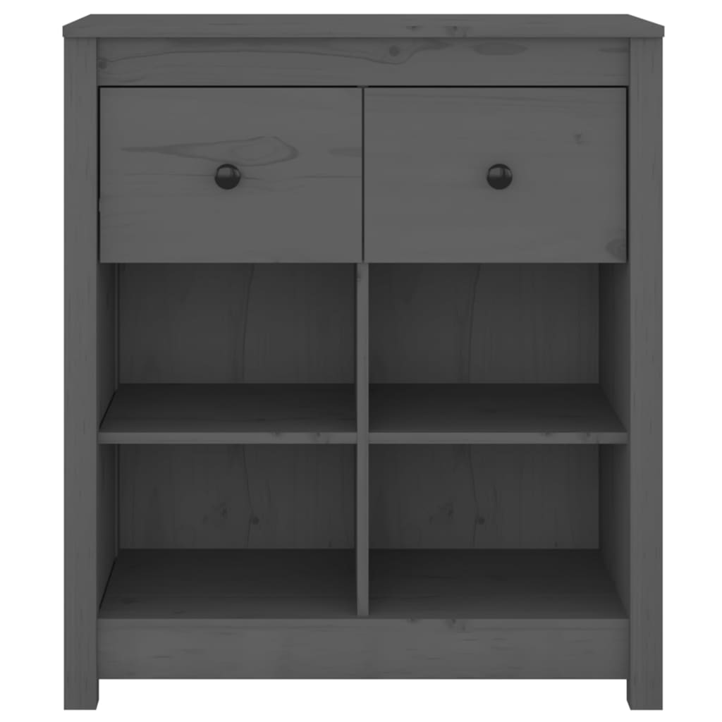 Buffet Gris 70x35x80 cm Bois massif de pin - XIOS