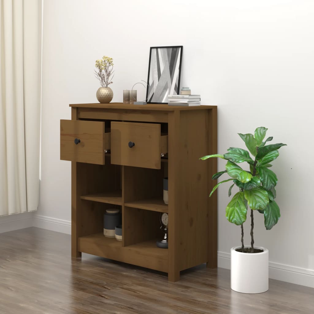 Buffet Marron miel 70x35x80 cm Bois massif de pin - XIOS