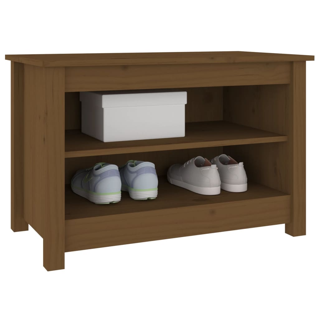 Banc à chaussures Marron miel 70x38x45,5 cm Pin massif - XIOS