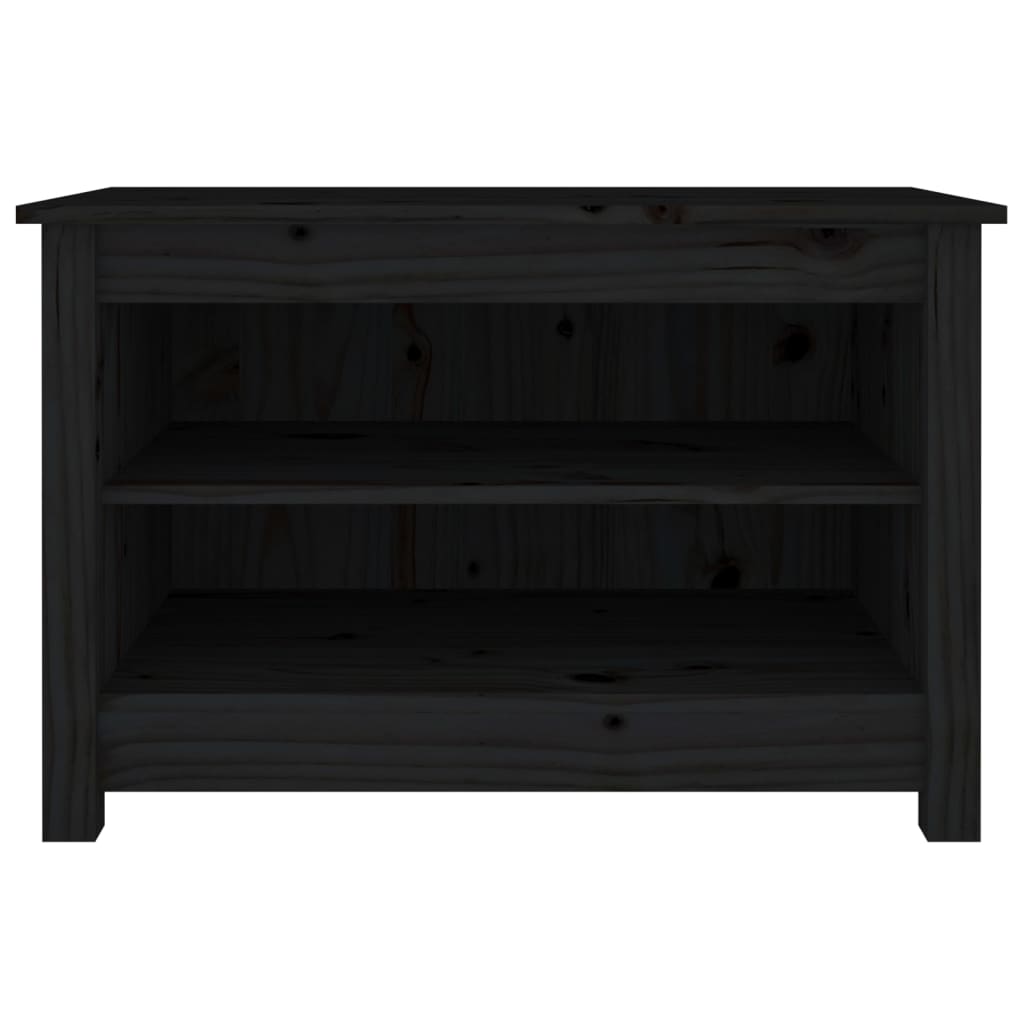 Banc à chaussures Noir 70x38x45,5 cm Bois de pin massif - XIOS