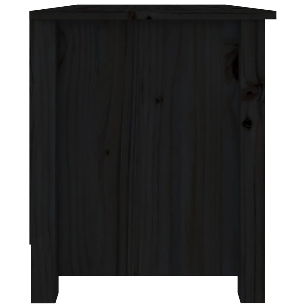 Banc à chaussures Noir 70x38x45,5 cm Bois de pin massif - XIOS