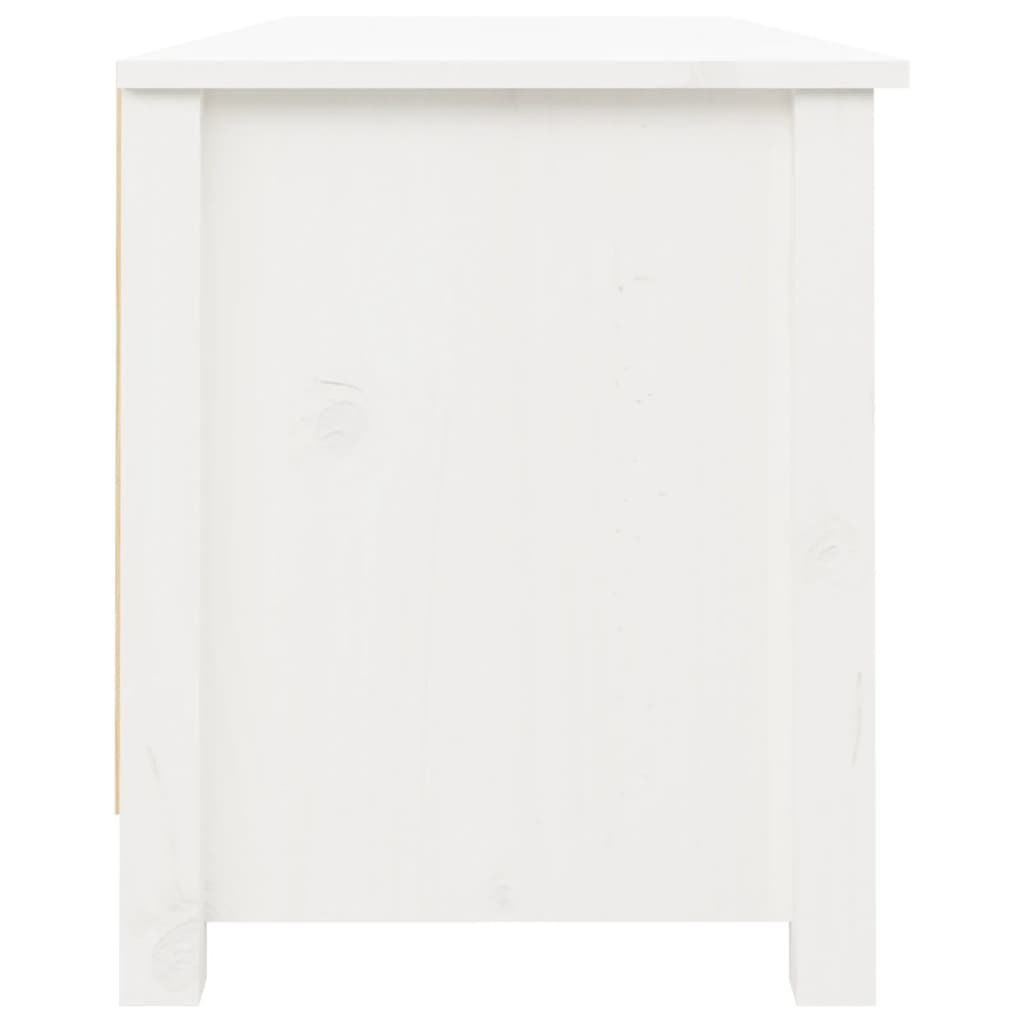 Banc à chaussures Blanc 110x38x45,5 cm Bois de pin massif - XIOS